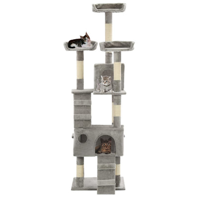 Vidaxl Cat rasking Post con graffi di sisal 170 cm grigio