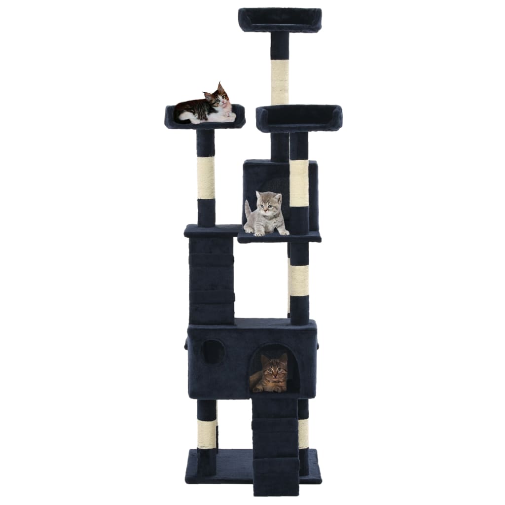 Vidaxl Cat rasking Post con graffi di sisal 170 cm blu