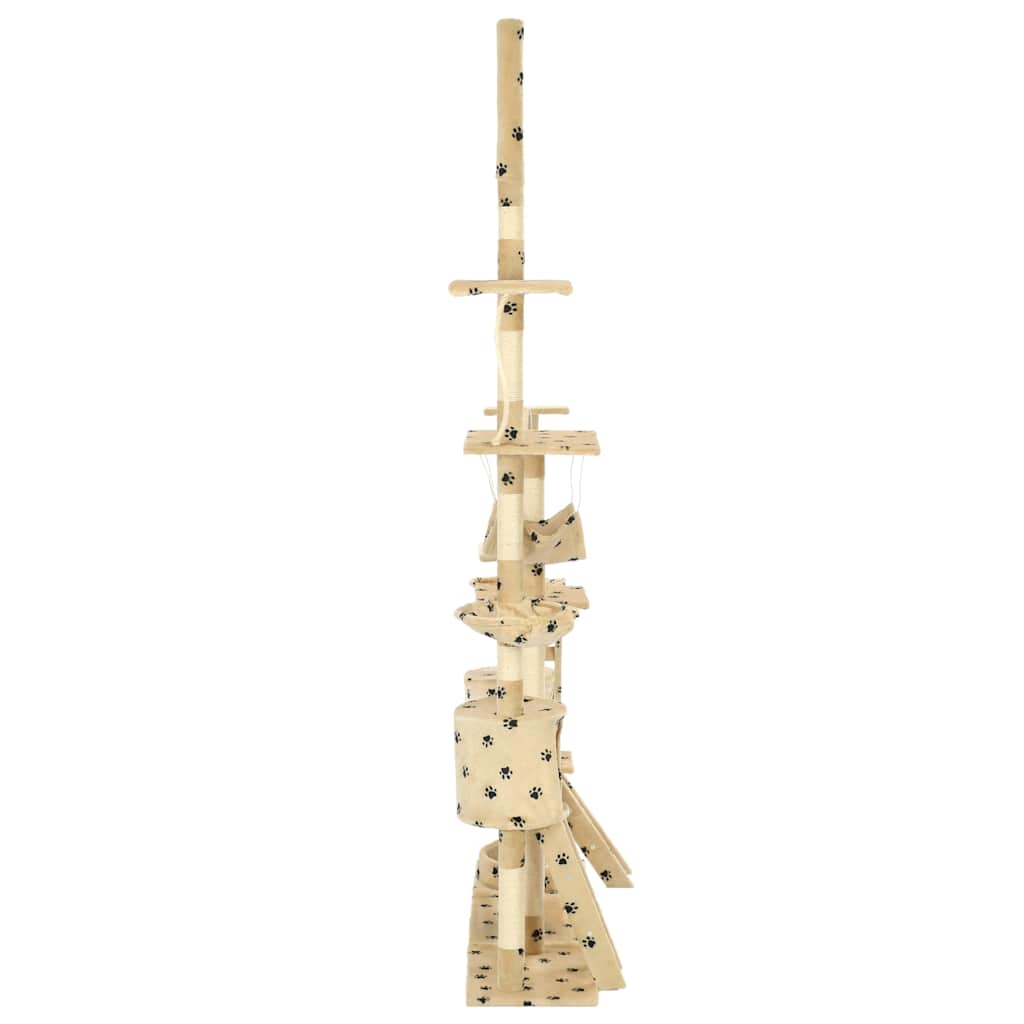 Vidaxl Cat Pole con postes de rascado de sisal 230-250 cm Pootprints beige