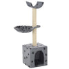 Vidaxl Cat Grakeding Post con pali di graffi di sisal 105 cm pootprints grigio