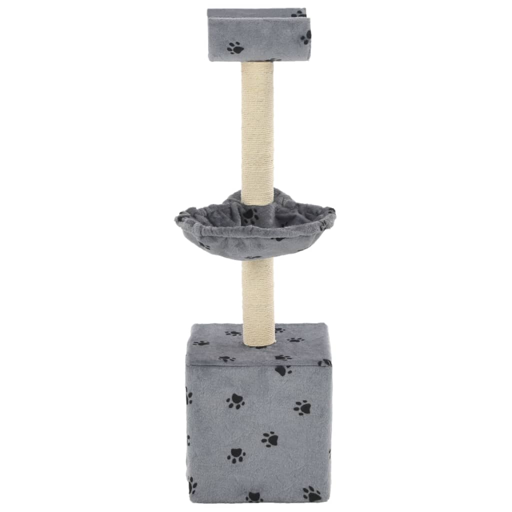 Vidaxl Cat Grakeding Post con pali di graffi di sisal 105 cm pootprints grigio