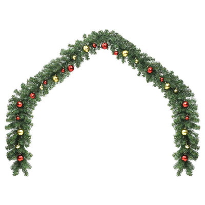 Vidaxl Ghirlanda di Natale decorata con palle di Natale e luci a LED 20 m