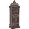 Vidaxl Pillar Letterbox Vintage Style Rust -Bronzo in alluminio resistente