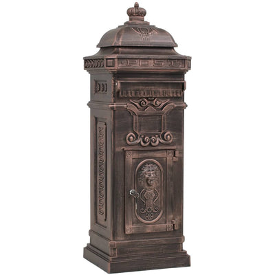 Vidaxl Pilar Buetbox Estilo vintage Rust -Resistente de aluminio Bronce