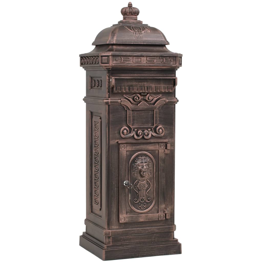 Vidaxl Pilar Buetbox Estilo vintage Rust -Resistente de aluminio Bronce