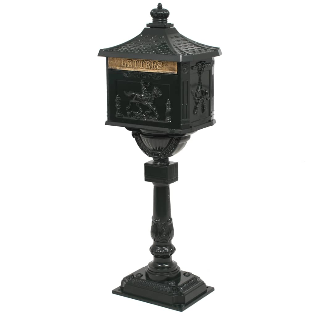 Vidaxl Standing Letterbox Vintage Style Rust -Resistente in alluminio verde