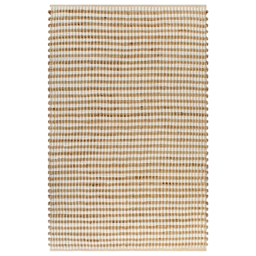 Tappeto Vidaxl 120x180 cm a mano naturale e bianco