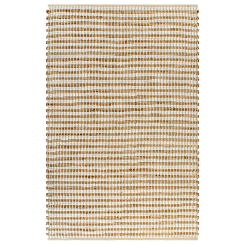 Tappeto Vidaxl 120x180 cm a mano naturale e bianco