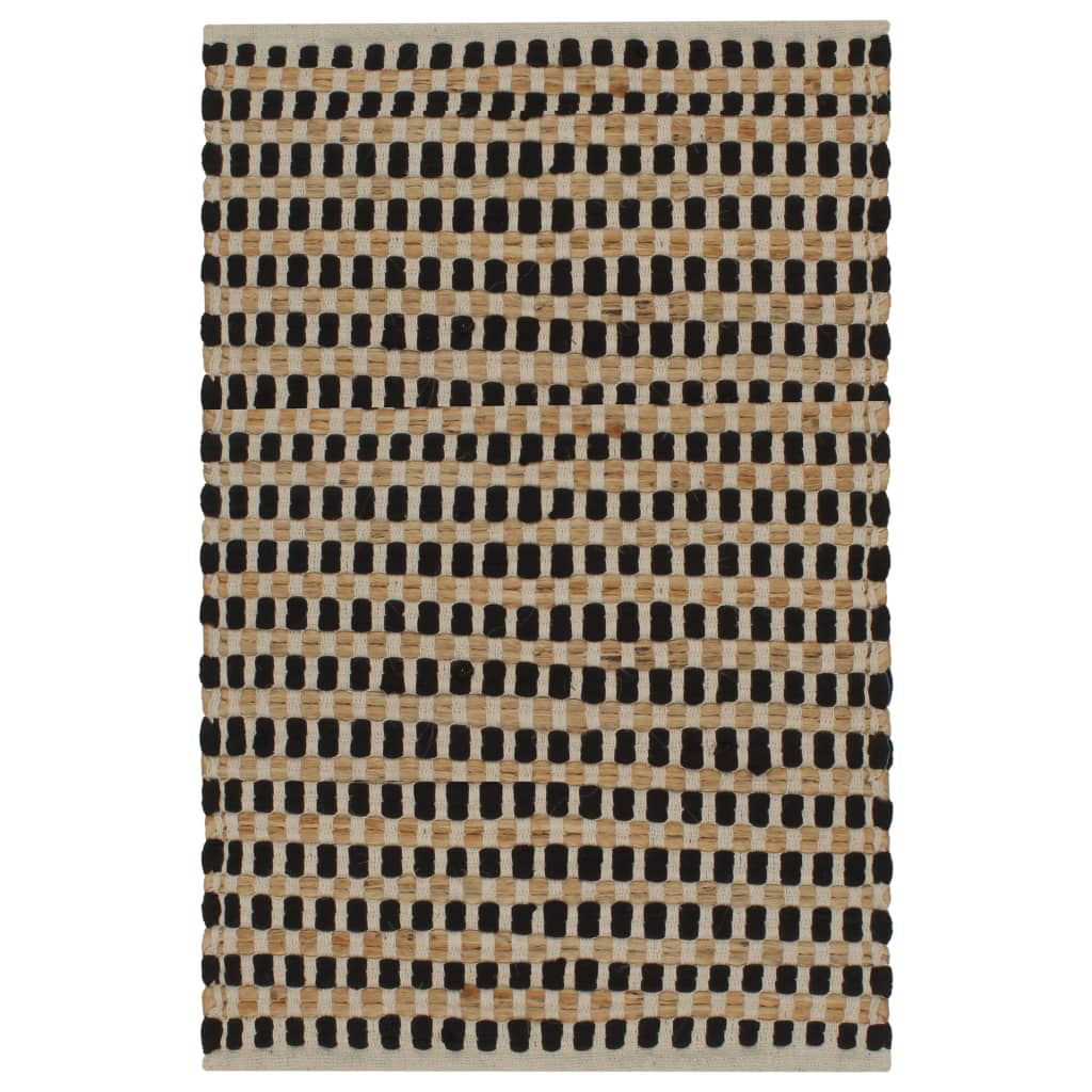 Vidaxl Bathmatting Set Mand -Woven Jute y polvo natural y negro