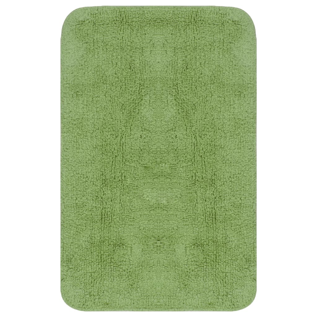 Vidaxl Bathmatting Set Fabric Green 3 pezzi
