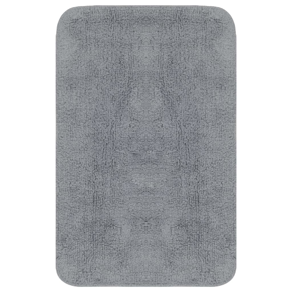 Vidaxl Bathmatting Set Fabric grigio 2 parti