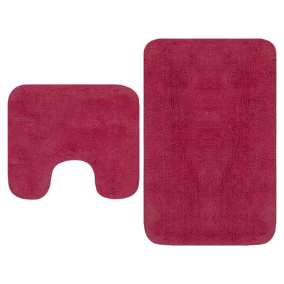 Vidaxl Bathmatting Set Fabric Fuchsia a 2 pezzi
