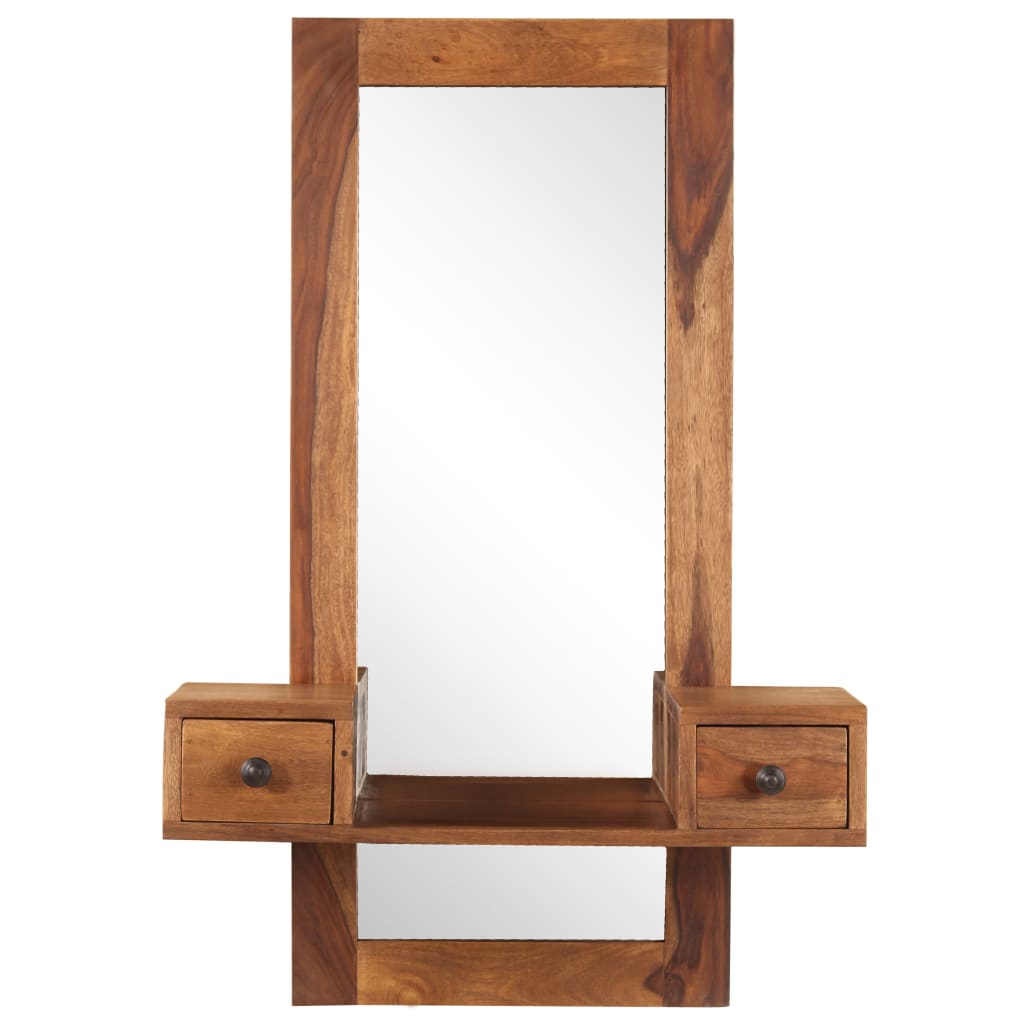 Specchio di formato Vidaxl con 2 cassetti solido sheeshamhout
