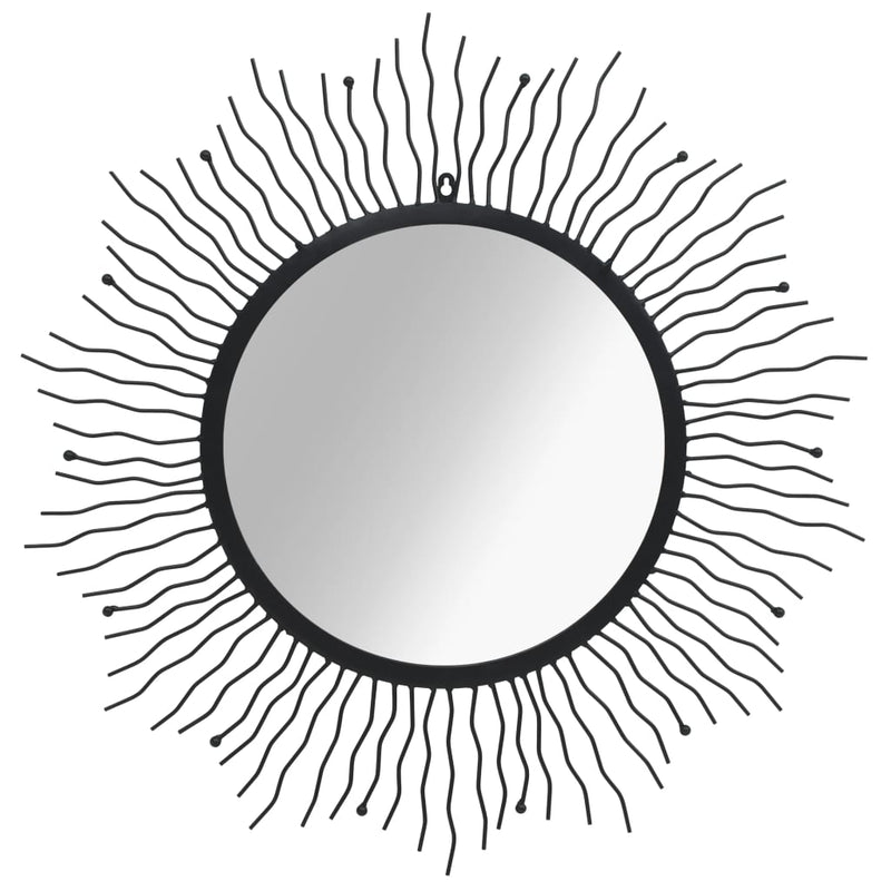Vidaxl Specchio da parete Sunburst 80 cm nero