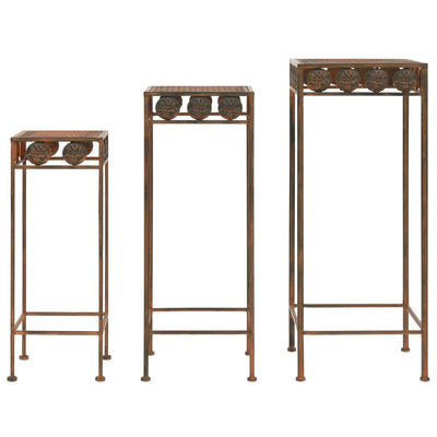 Vidaxl Stand Plant Set in stile vintage Colore ruggine in 3 pezzi