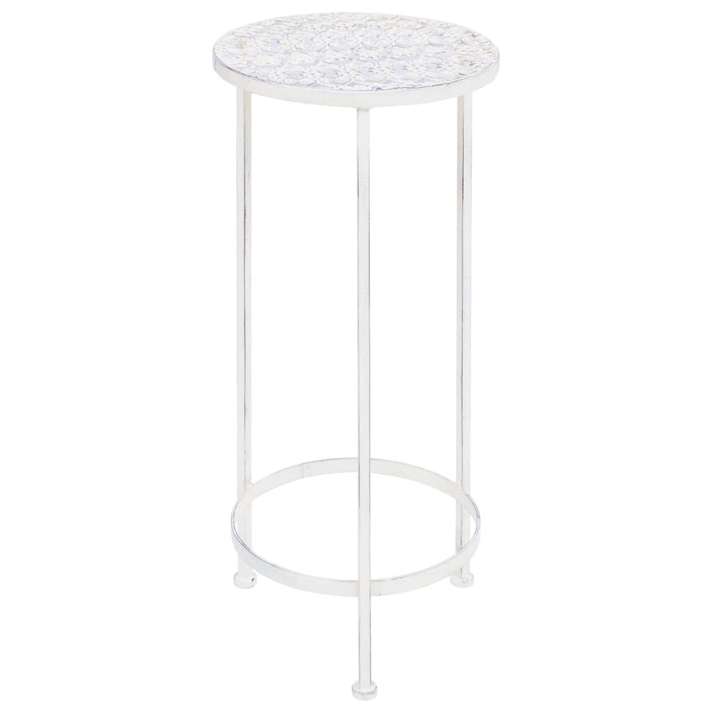 Vidaxl 3 partes de stand stand de estilo vintage de metal blanco antiguo