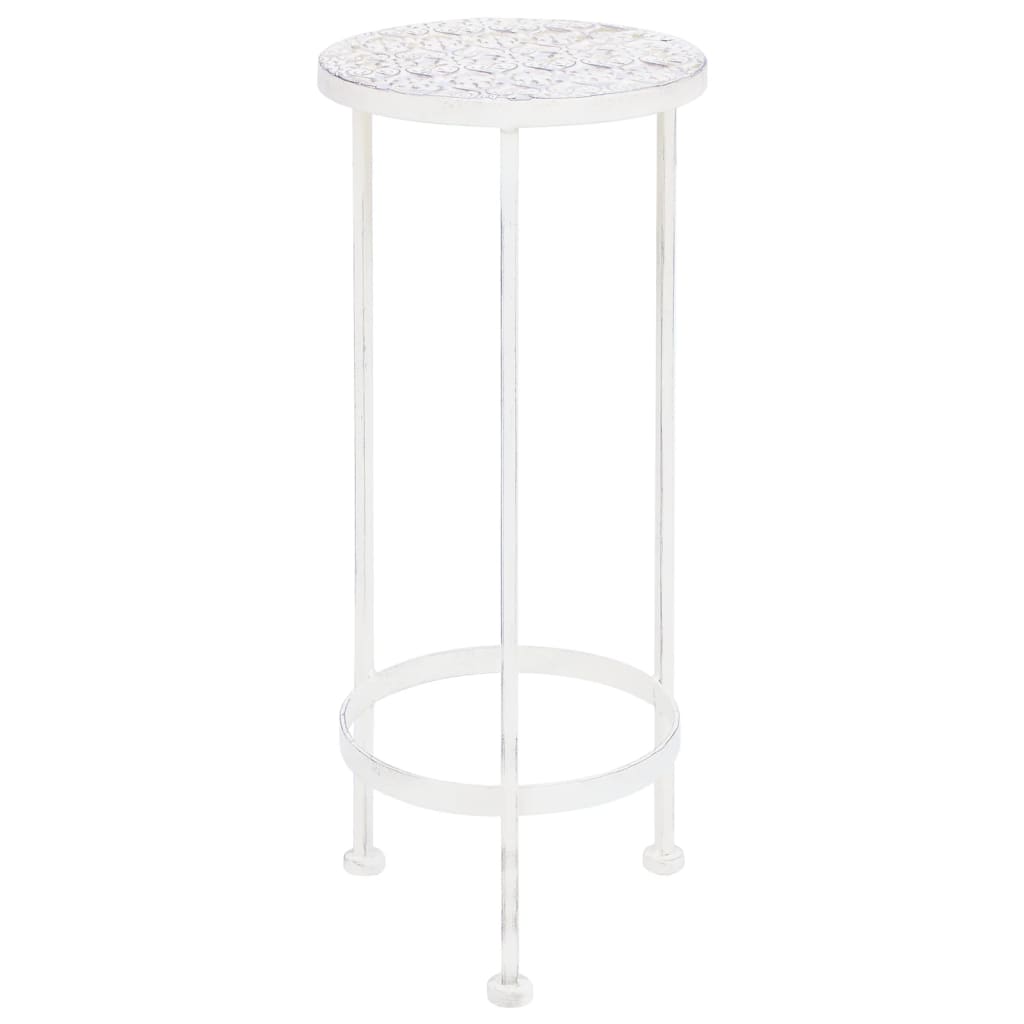 Vidaxl 3 partes de stand stand de estilo vintage de metal blanco antiguo