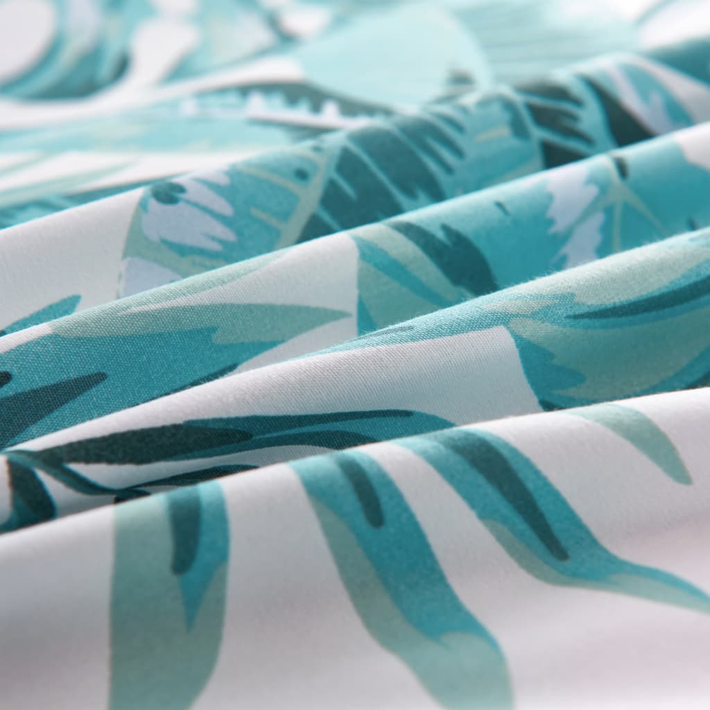 Vidaxl dekbedovertrekset bladeren 140x200 60x70 cm groen
