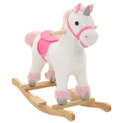 Vidaxl Hobbelier Unicornio 65x32x58 CM Plush White and Pink