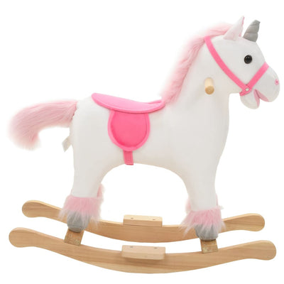 Vidaxl Hobbelier Unicornio 65x32x58 CM Plush White and Pink