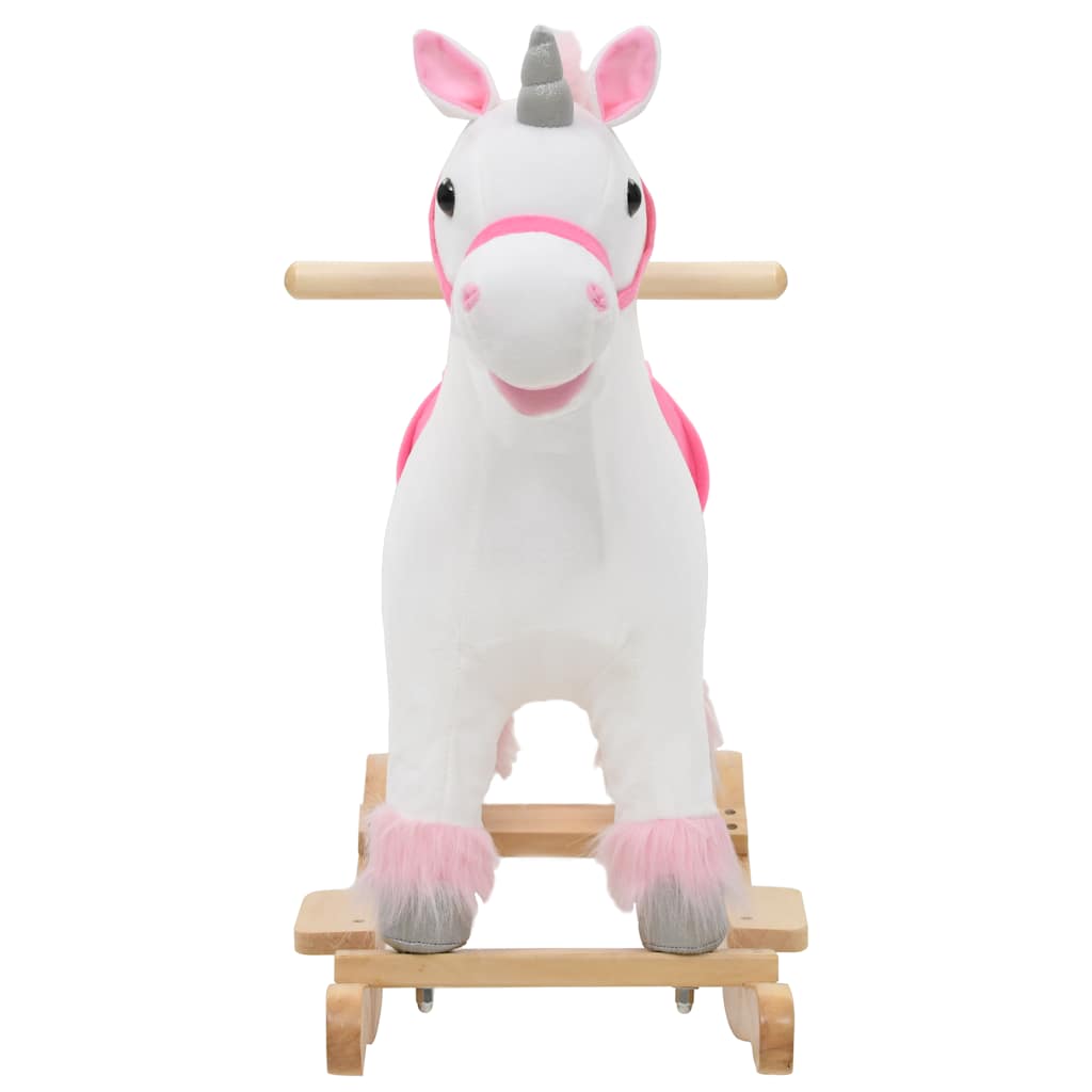 Vidaxl Hobbelier Unicornio 65x32x58 CM Plush White and Pink