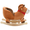 Vidaxl Hobbeldier Horse con respaldo 60x32x50 cm peluche marrón