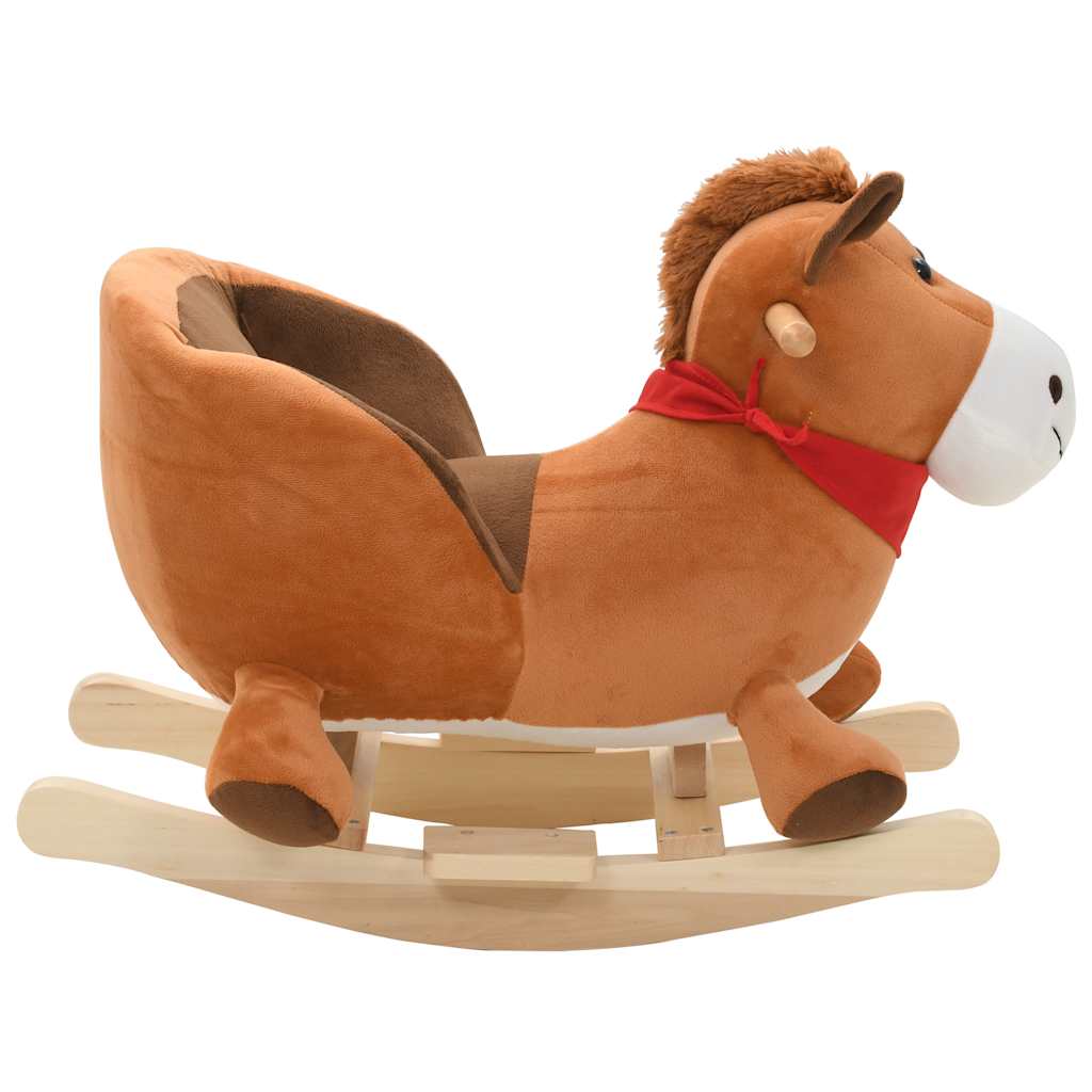 Vidaxl Hobbeldier Horse con respaldo 60x32x50 cm peluche marrón