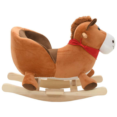 Vidaxl Hobbeldier Horse con schienale 60x32x50 cm marrone peluche