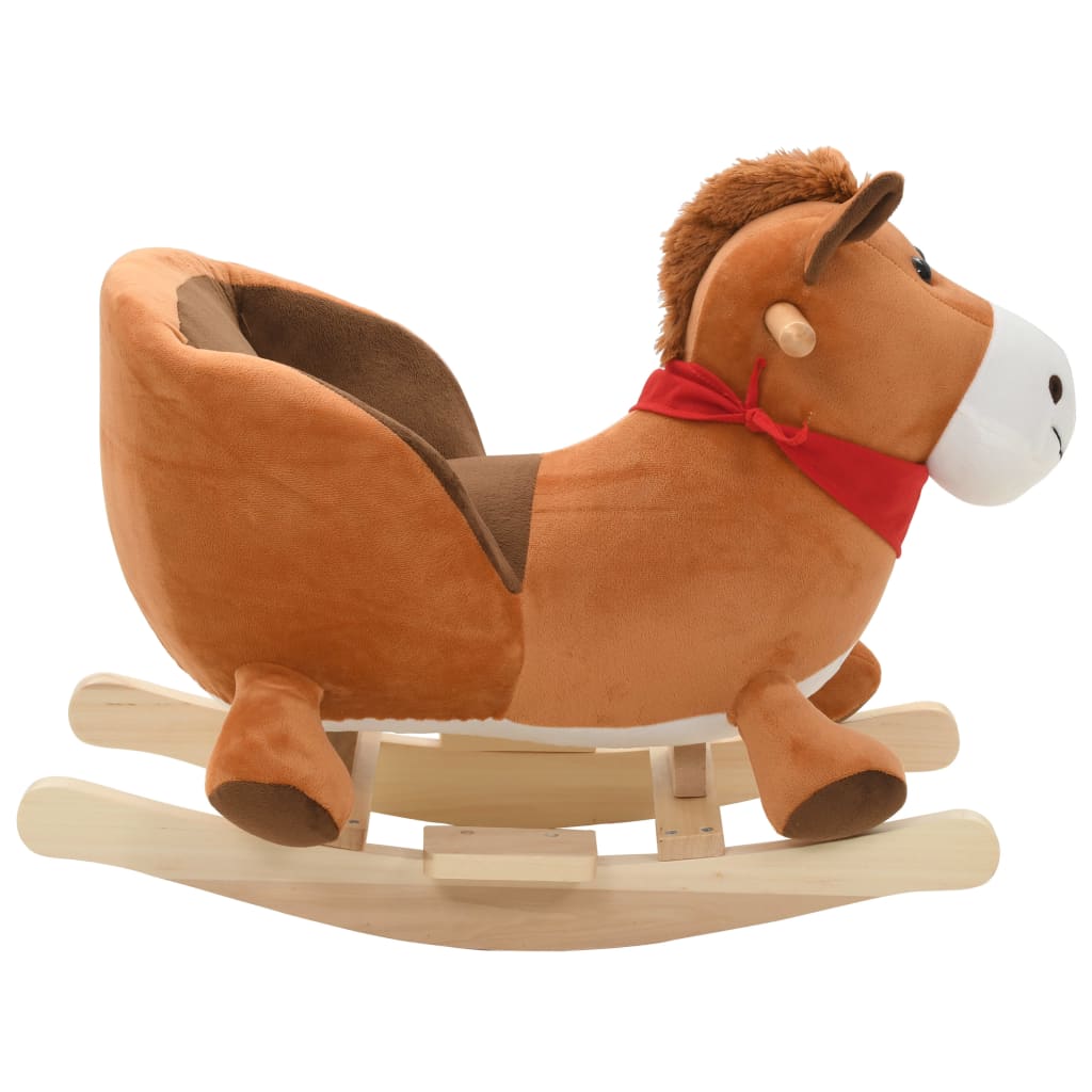 Vidaxl Hobbeldier Horse con respaldo 60x32x50 cm peluche marrón