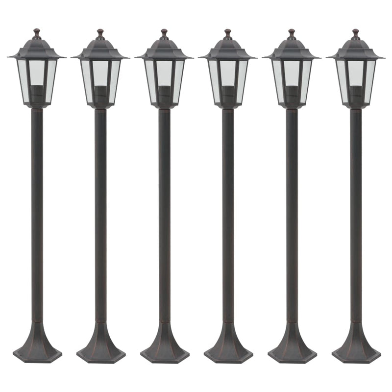 Vidaxl Piccolo l'illuminazione per il giardino E27 110 cm Aluminio Bronzo 6 pezzi
