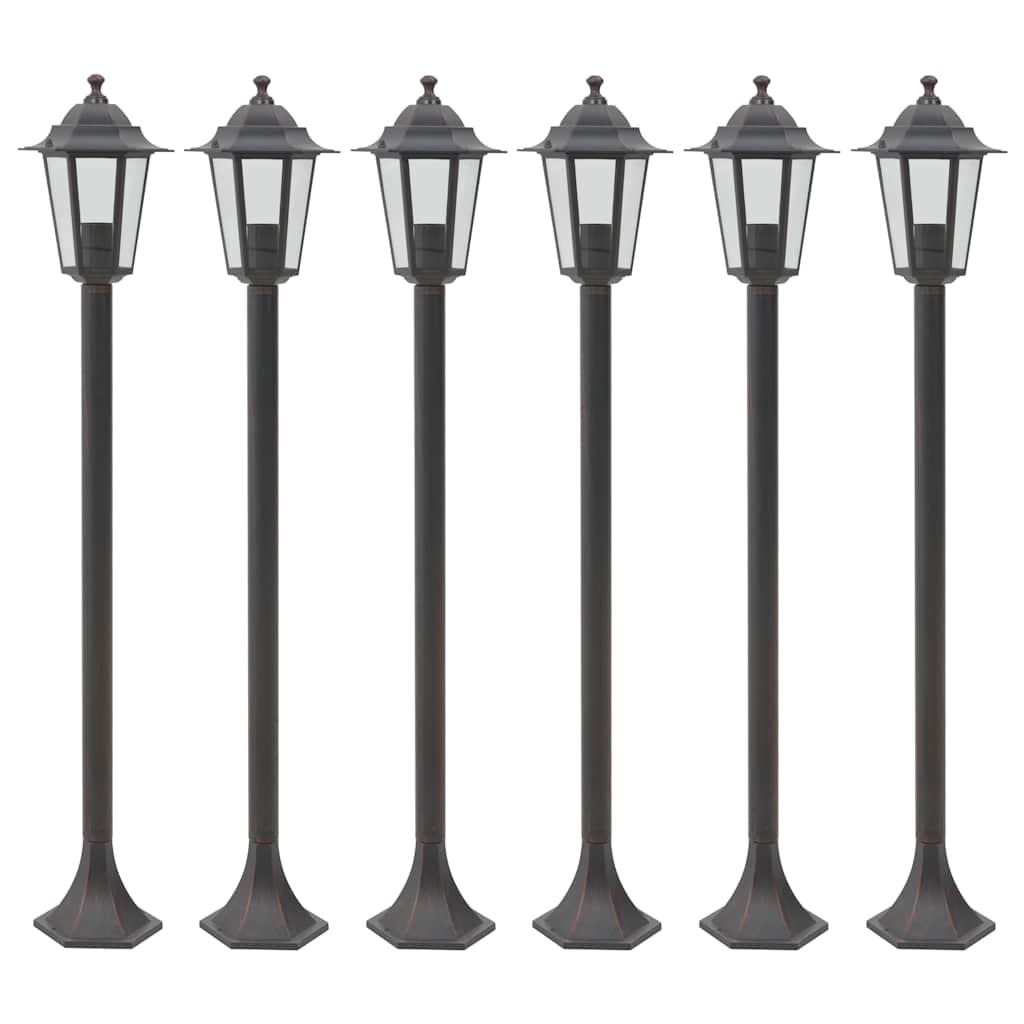 Vidaxl Piccolo l'illuminazione per il giardino E27 110 cm Aluminio Bronzo 6 pezzi