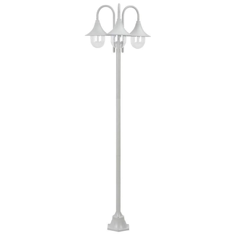 Vidaxl Paal Lighting Garden E27 220 cm in alluminio bianco a 3 pezzi