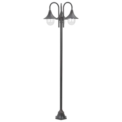 Vidaxl Jardín de iluminación pálida E27 220 cm Bronce de aluminio 3 piezas