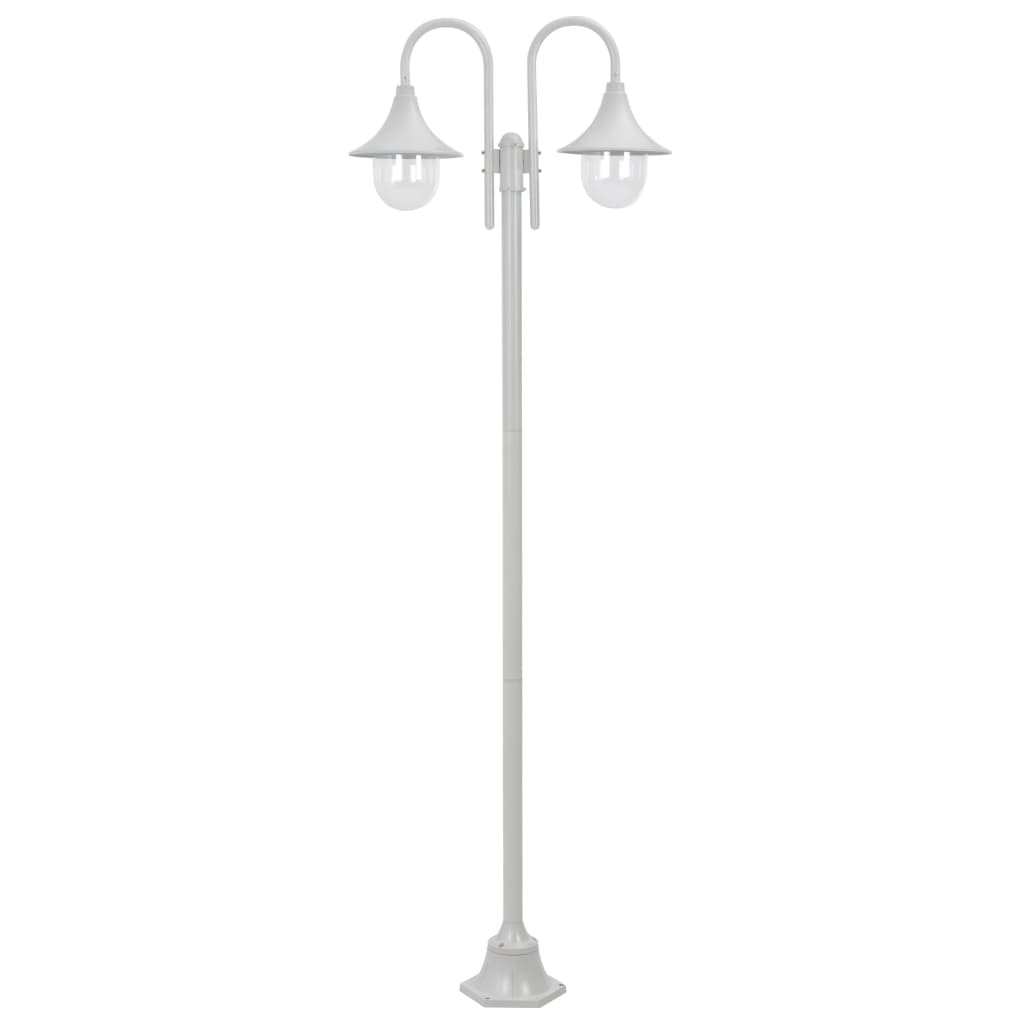 Vidaxl Paal Lighting Garden E27 220 cm in alluminio bianco a 2 pezzi