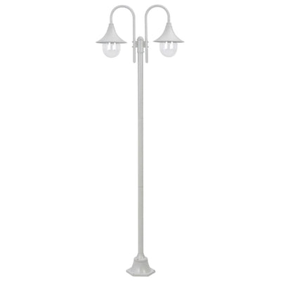 Vidaxl Paal Lighting Garden E27 220 cm in alluminio bianco a 2 pezzi