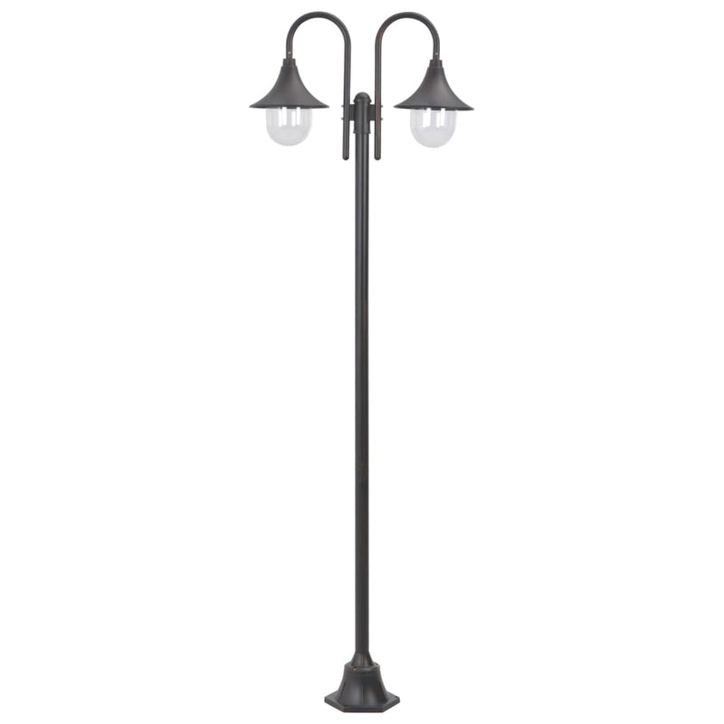 Vidaxl Jardín de iluminación pálida E27 220 cm Bronce de aluminio 2 piezas