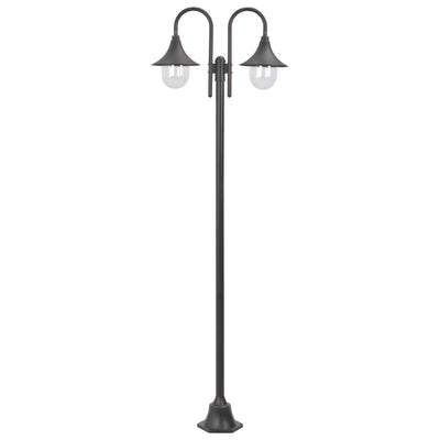 Vidaxl paalverlichting tuin e27 220 cm aluminium brons 2-delig