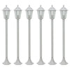 Iluminación de pila Vidaxl para jardín E27 110 cm de aluminio blanco 6 pts