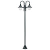 Vidaxl Paal Lighting Garden E27 220 cm in alluminio verde scuro a 3 pezzi