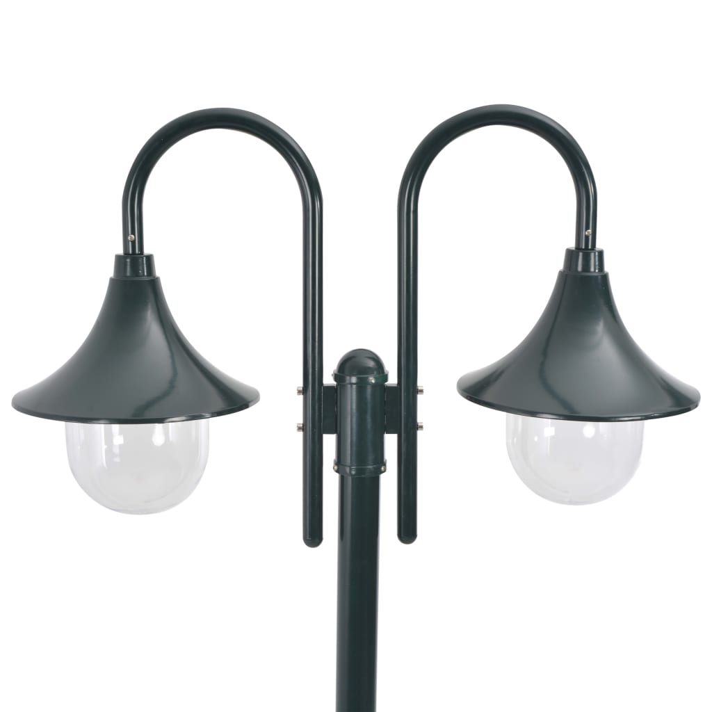 Vidaxl Light Lighting Garden E27 220 cm Alluminio verde scuro a 2 pezzi