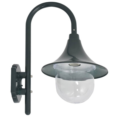 Lámpara de pared de jardín Vidaxl E27 42 cm de aluminio verde oscuro