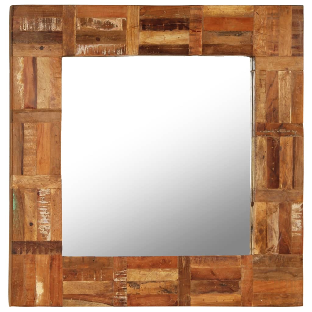 Espejo de pared de Vidaxl 60x60 cm de madera reciclada sólida