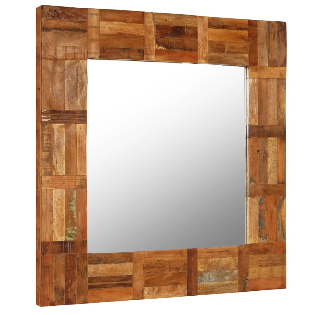 Espejo de pared de Vidaxl 60x60 cm de madera reciclada sólida
