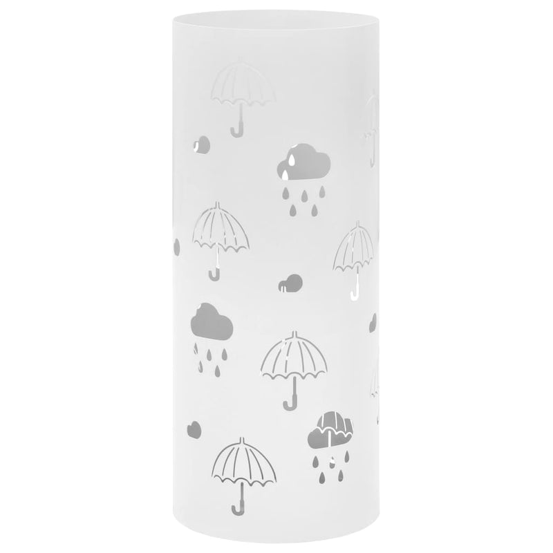 Vidaxl paraguas paraguas de acero blanco de acero blanco