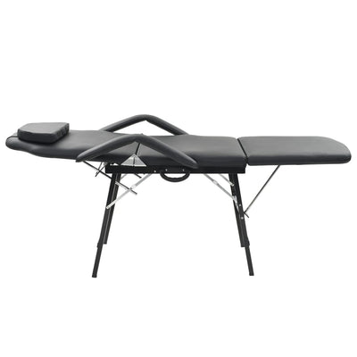 Vidaxl Silla de tratamiento para la cara 185x78x76 cm de cuero artificial negro