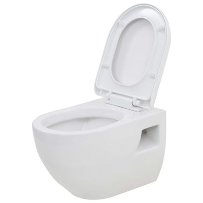 Inodoro de pared vidaxl cerámica blanca