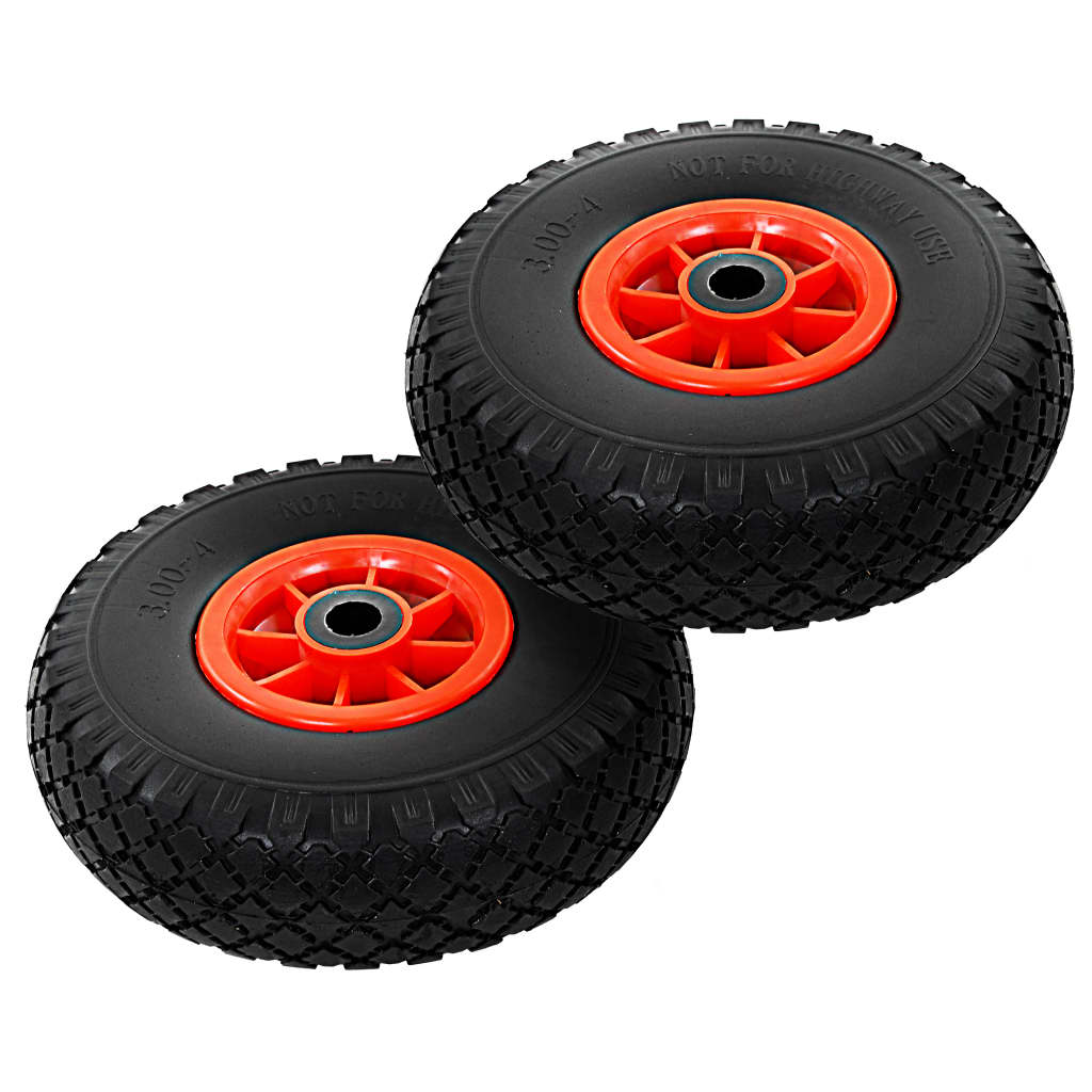 Vidaxl Hand Truck Wheels 3.00-4 (260x85) Solid PU 2 PCS