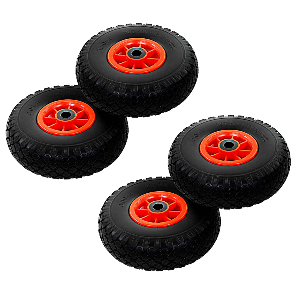 Vidaxl Hand Truck Wheels 3.00-4 (260x85) Solid PU 4 PCS