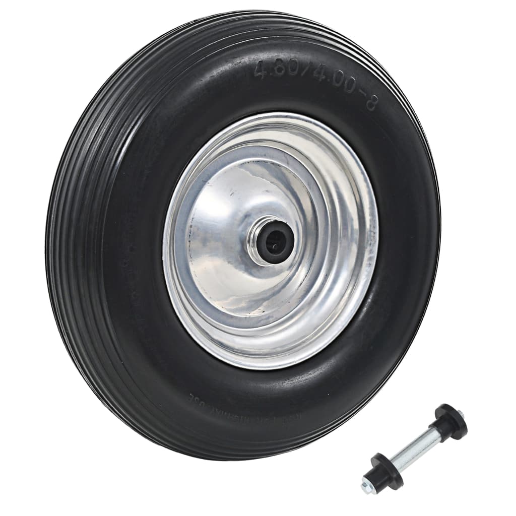 Vidaxl Wheelbarwarw Wheel con asse 4,00-8 390 mm Solido PU