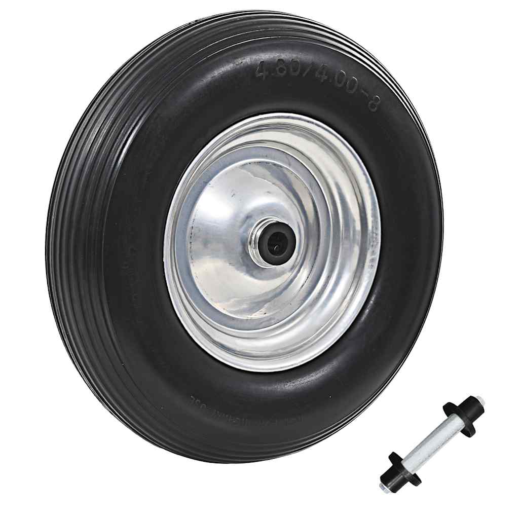 Rueda de carretilla Vidaxl con eje 4.00-8 390 mm PU sólido